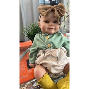 🆕20Inch Realistic Soft Vinyl With Weighted Cloth Body Toddler Girl Reborn Baby